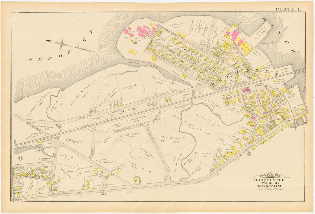 Dorchester, Massachusetts 1884 Plate I