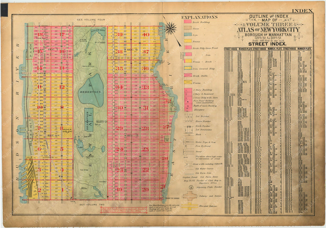 Manhattan, New York 1921, Vol. 3: Index Map