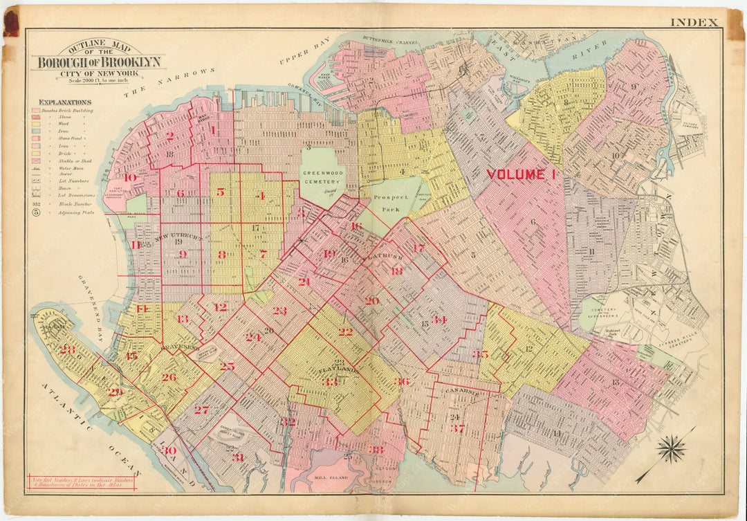 Brooklyn, New York Vol. 2 1907: Index Map