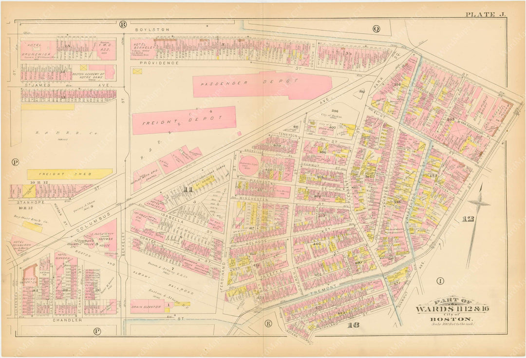 Boston, Massachusetts 1883 Plate J