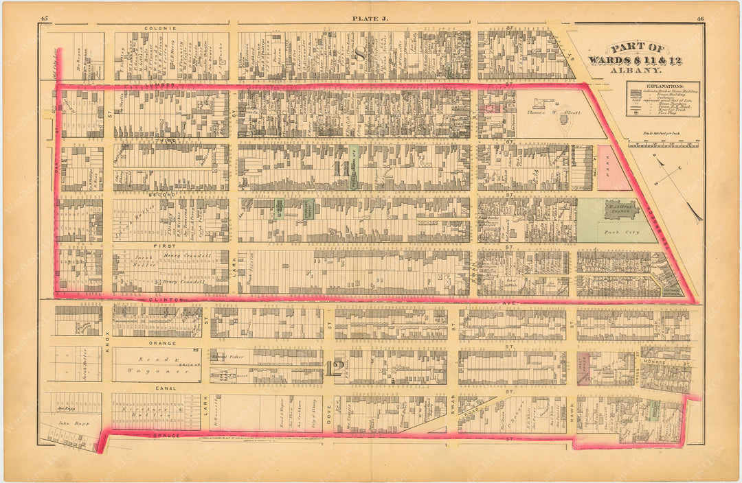 Albany, New York 1876 Plate J
