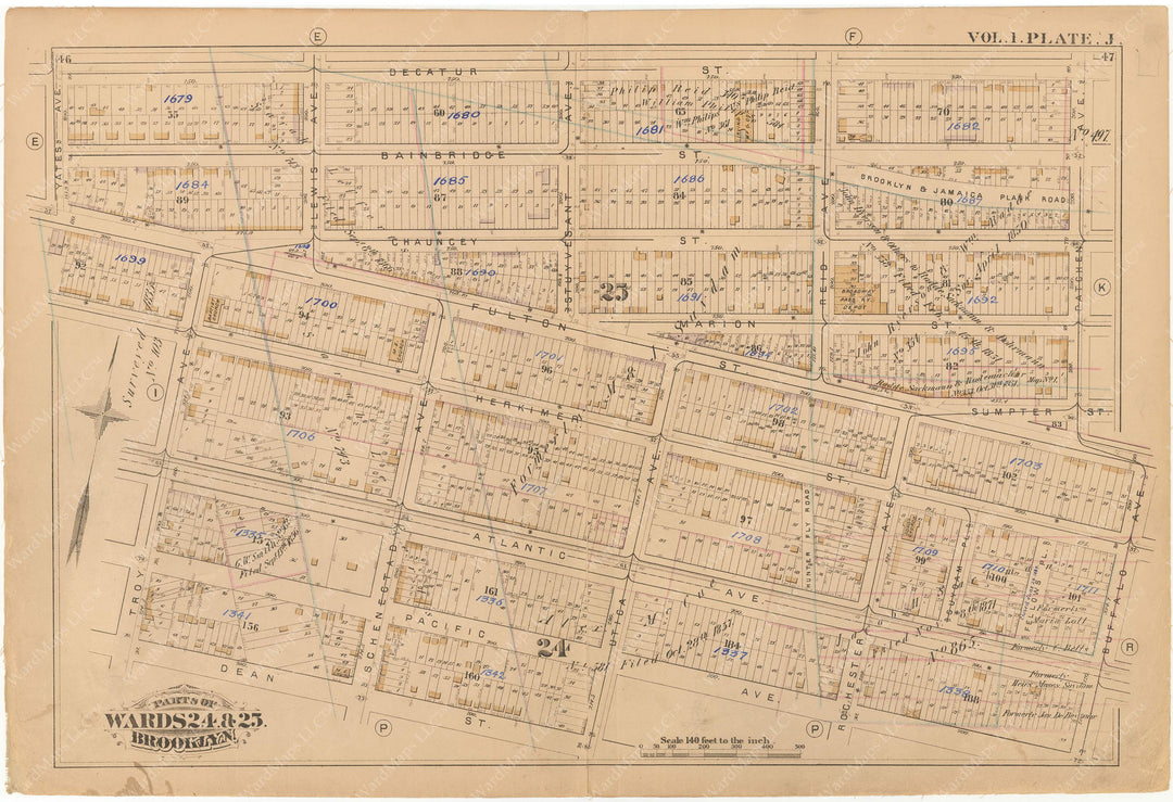 Brooklyn, New York 1880 Vol. 1: Plate J