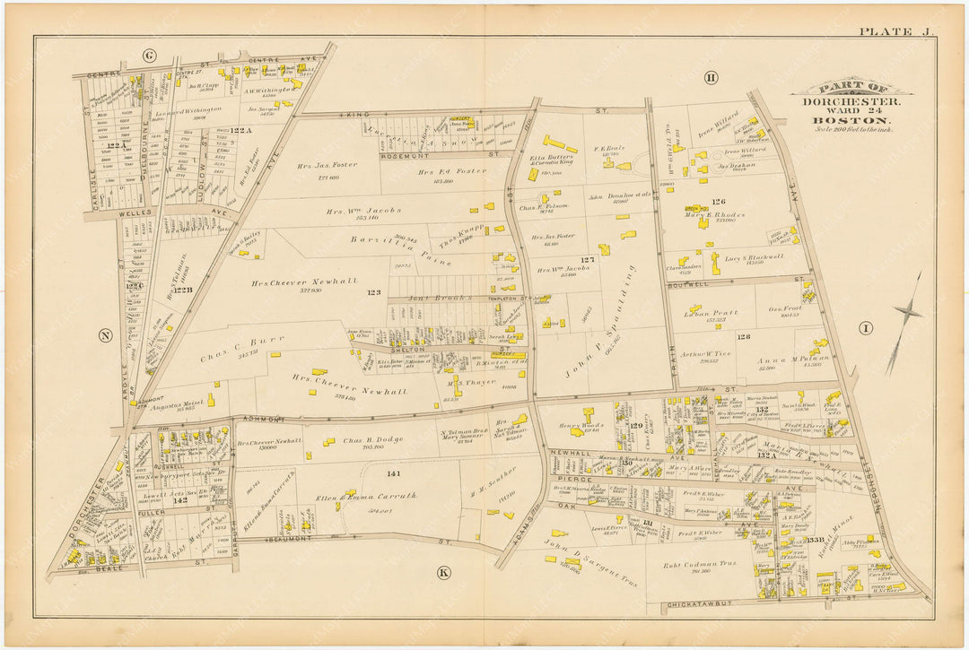 Dorchester, Massachusetts 1884 Plate J