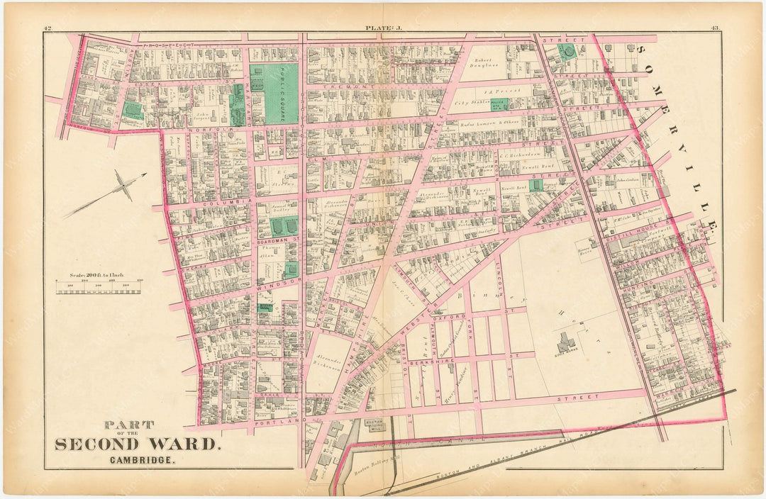 Cambridge, Massachusetts 1873 Plate J