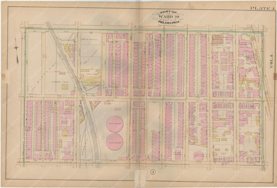 Philadelphia, Pennsylvania 1886 Plate J