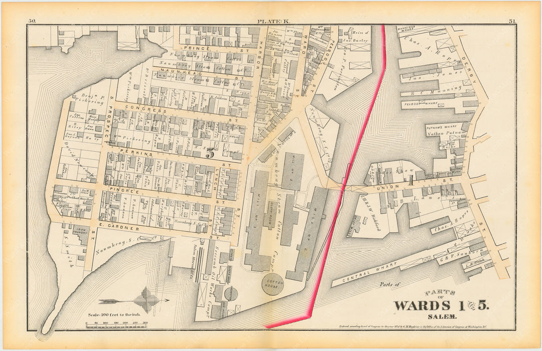 Salem, Massachusetts 1874 Plate K