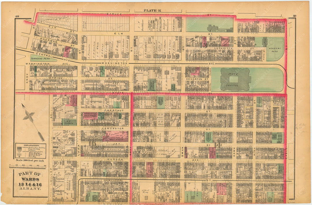 Albany, New York 1876 Plate K