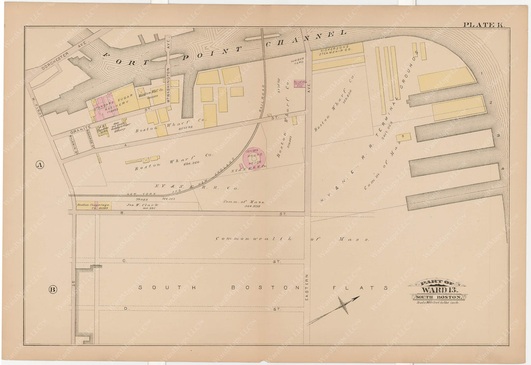 South Boston, Massachusetts 1884 Plate K