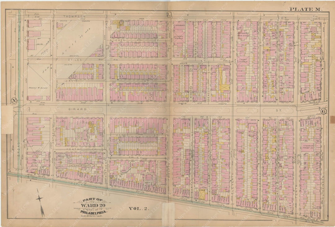 Philadelphia, Pennsylvania 1886 Plate M