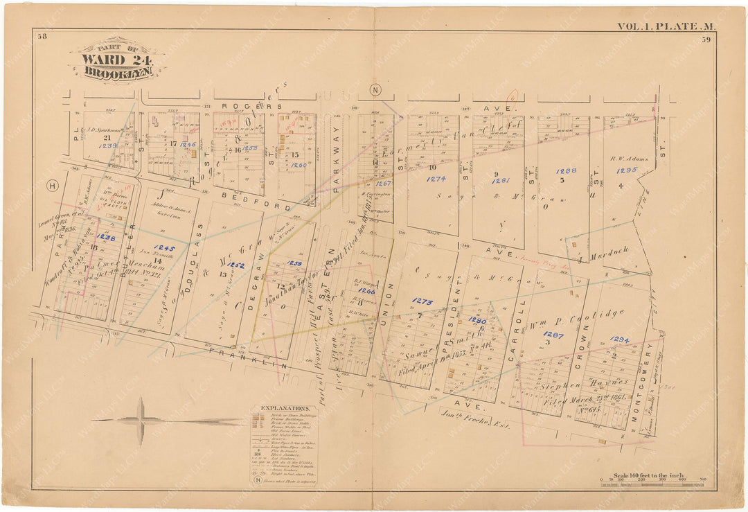 Brooklyn, New York 1880 Vol. 1: Plate M