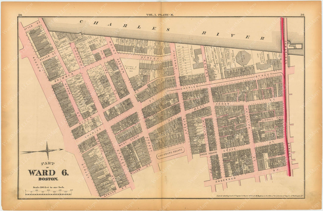 Boston, Massachusetts 1874 Plate M