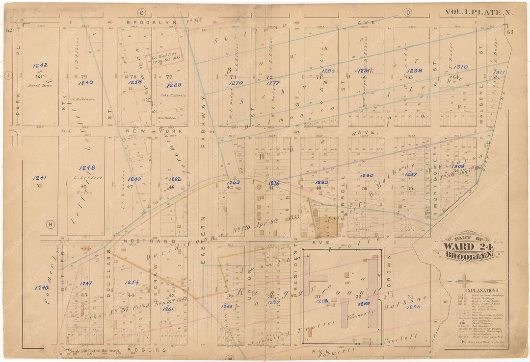 Brooklyn, New York 1880 Vol. 1: Plate N