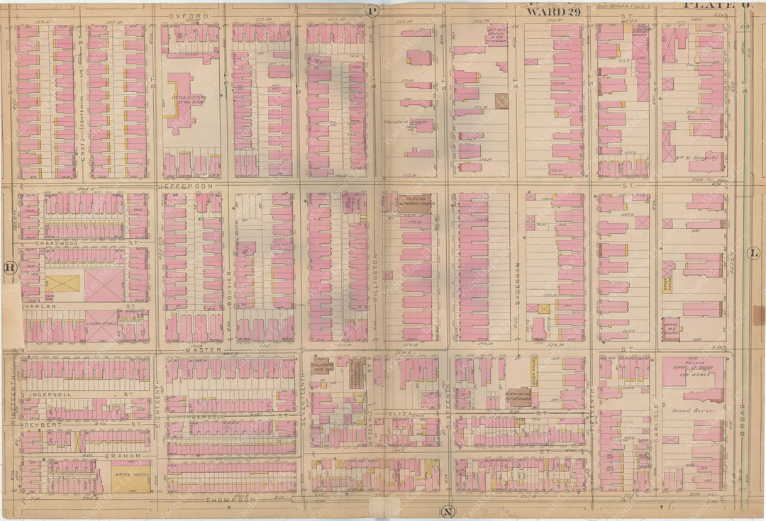 Philadelphia, Pennsylvania 1886 Plate O