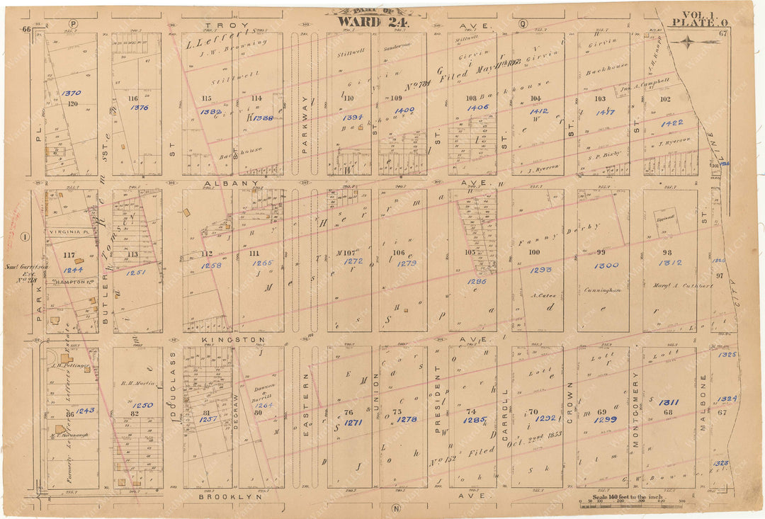 Brooklyn, New York 1880 Vol. 1: Plate O