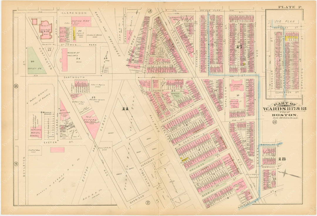 Boston, Massachusetts 1883 Plate P