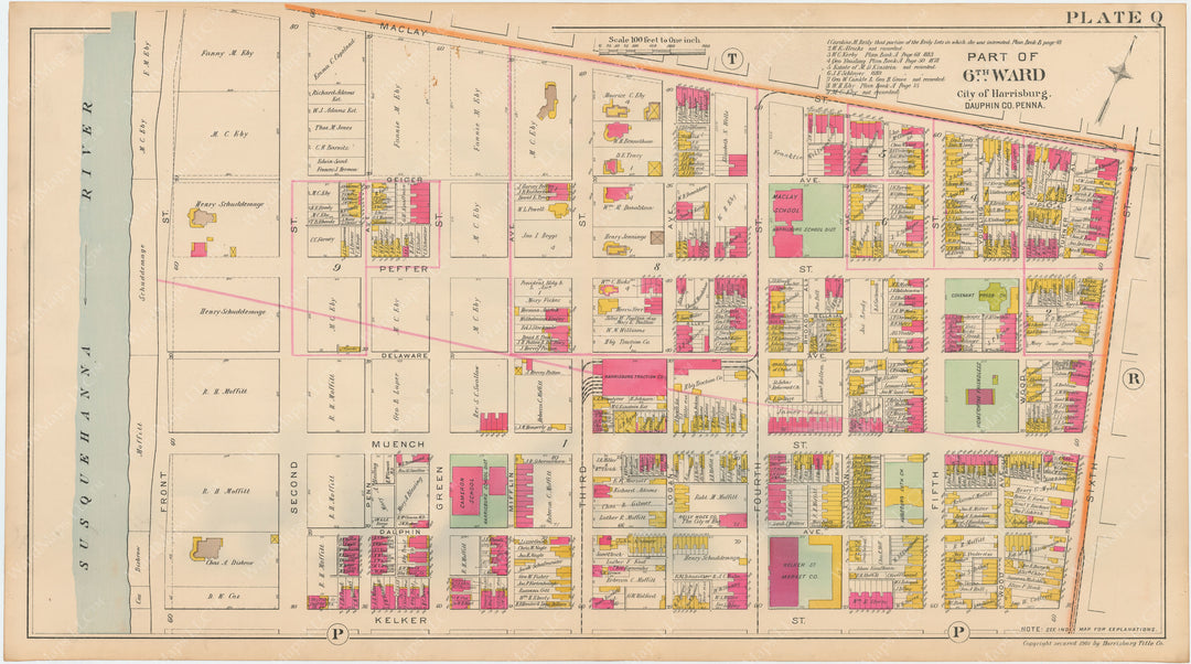 Harrisburg, Pennsylvania 1901 Plate Q