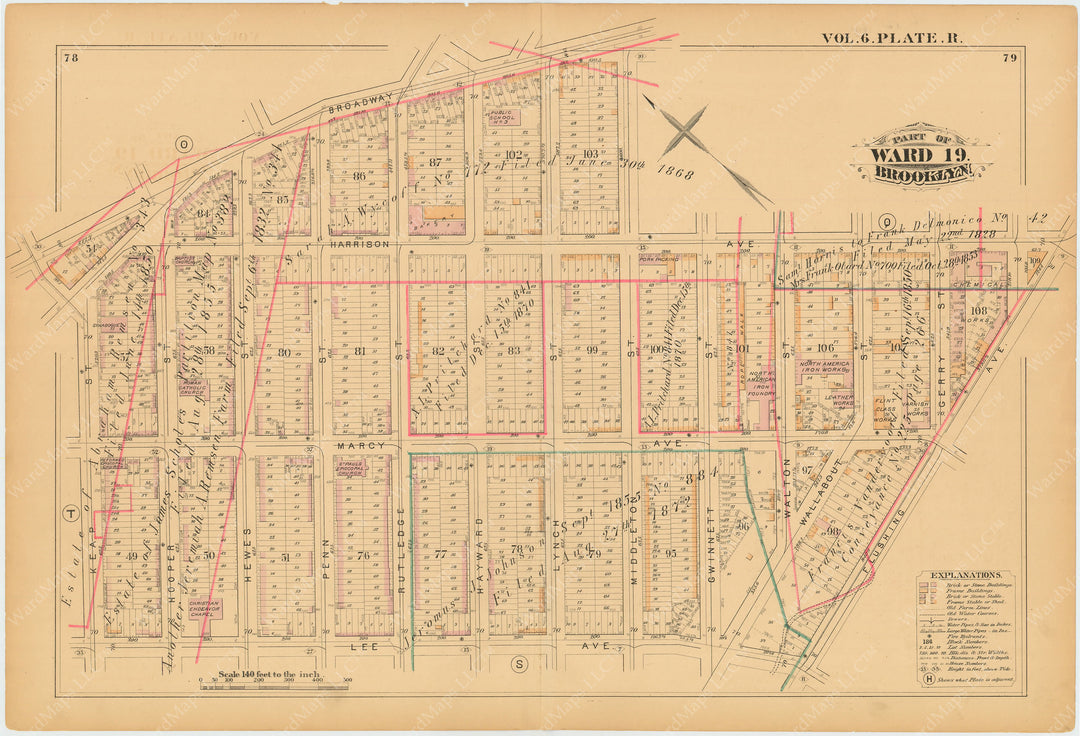 Brooklyn, New York 1880 Vol. 6: Plate R