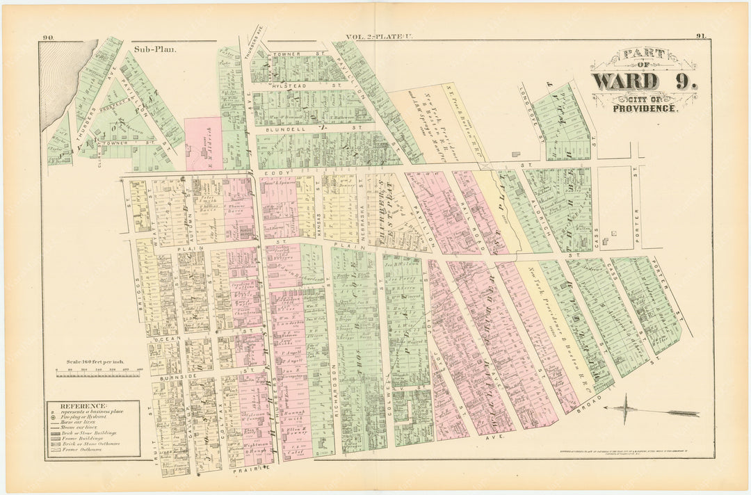 Providence, Rhode Island, Vol. 2, 1875 Plate U