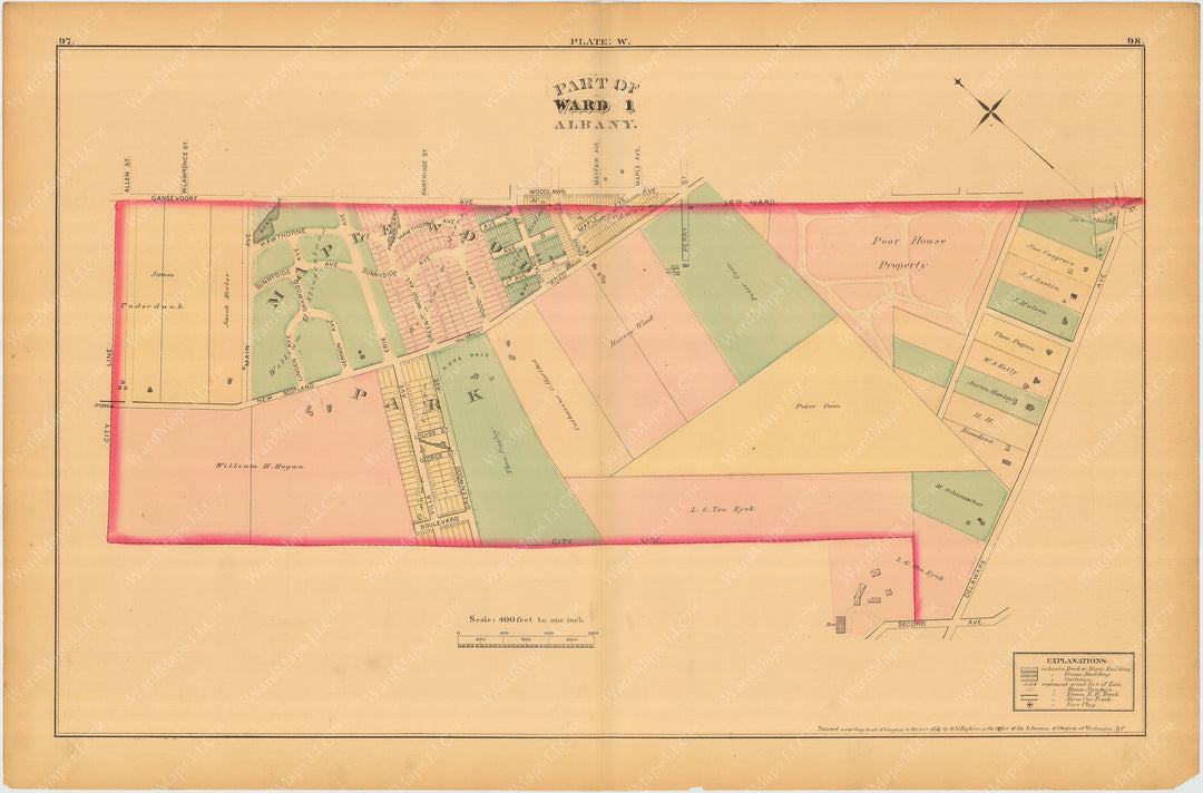 Albany, New York 1876 Plate W