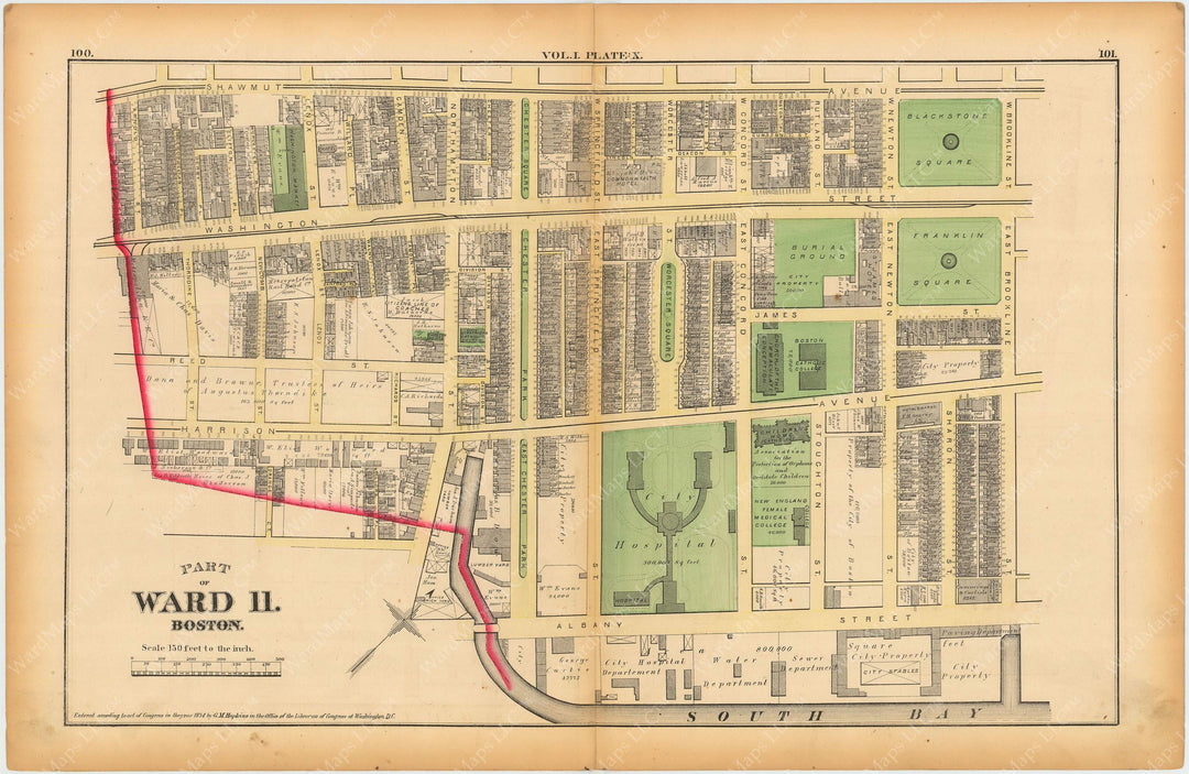 Boston, Massachusetts 1874 Plate X