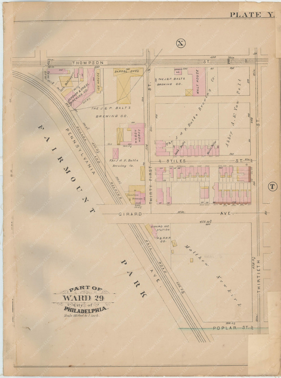 Philadelphia, Pennsylvania 1886 Plate Y