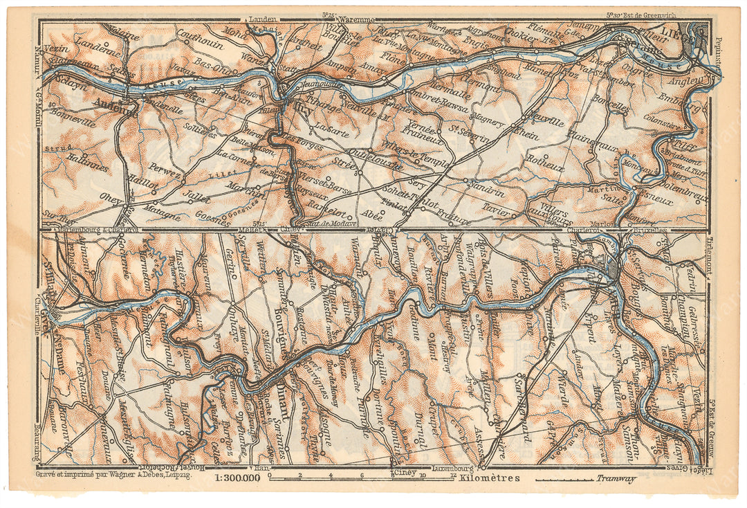 The Meuse River Meuse, Belgium 1897 – WardMaps LLC