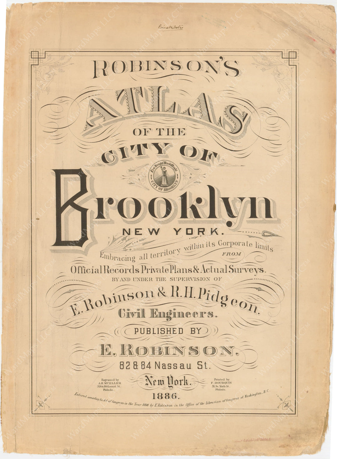 Brooklyn, New York 1886 Title Page