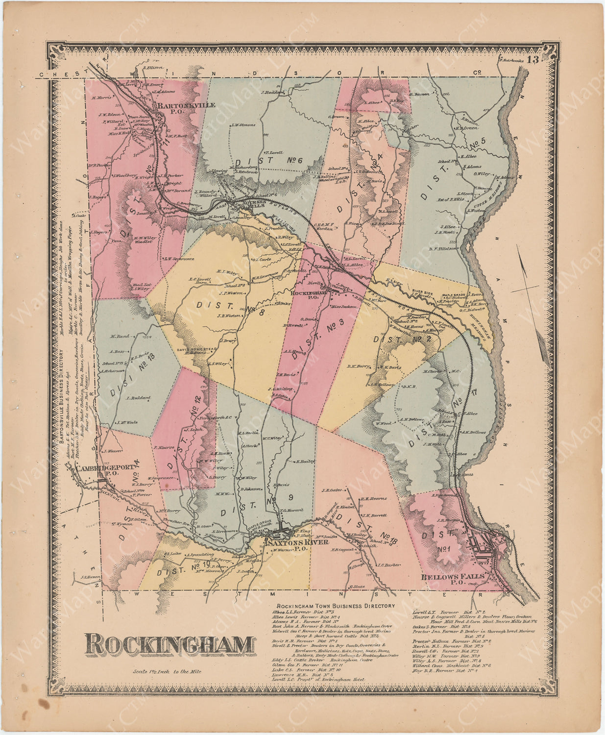 Rockingham, Vermont 1869 – WardMaps LLC