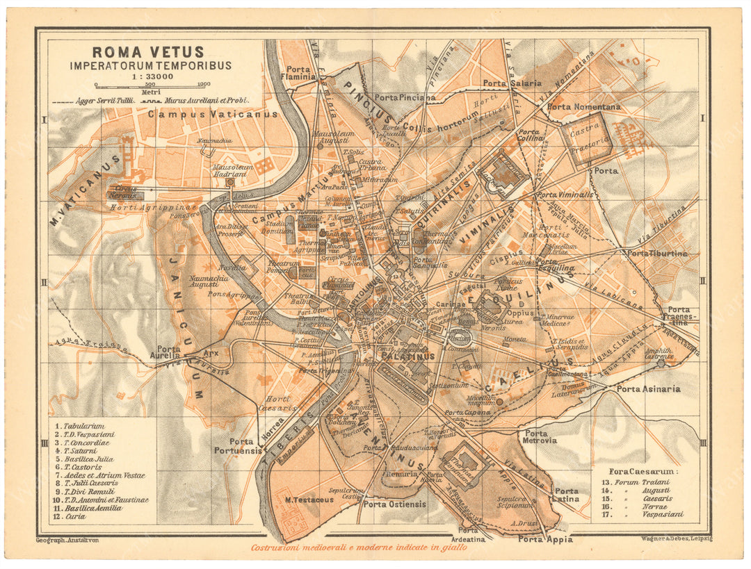 Classical Map 1909: Ancient Rome, Italy – WardMaps LLC