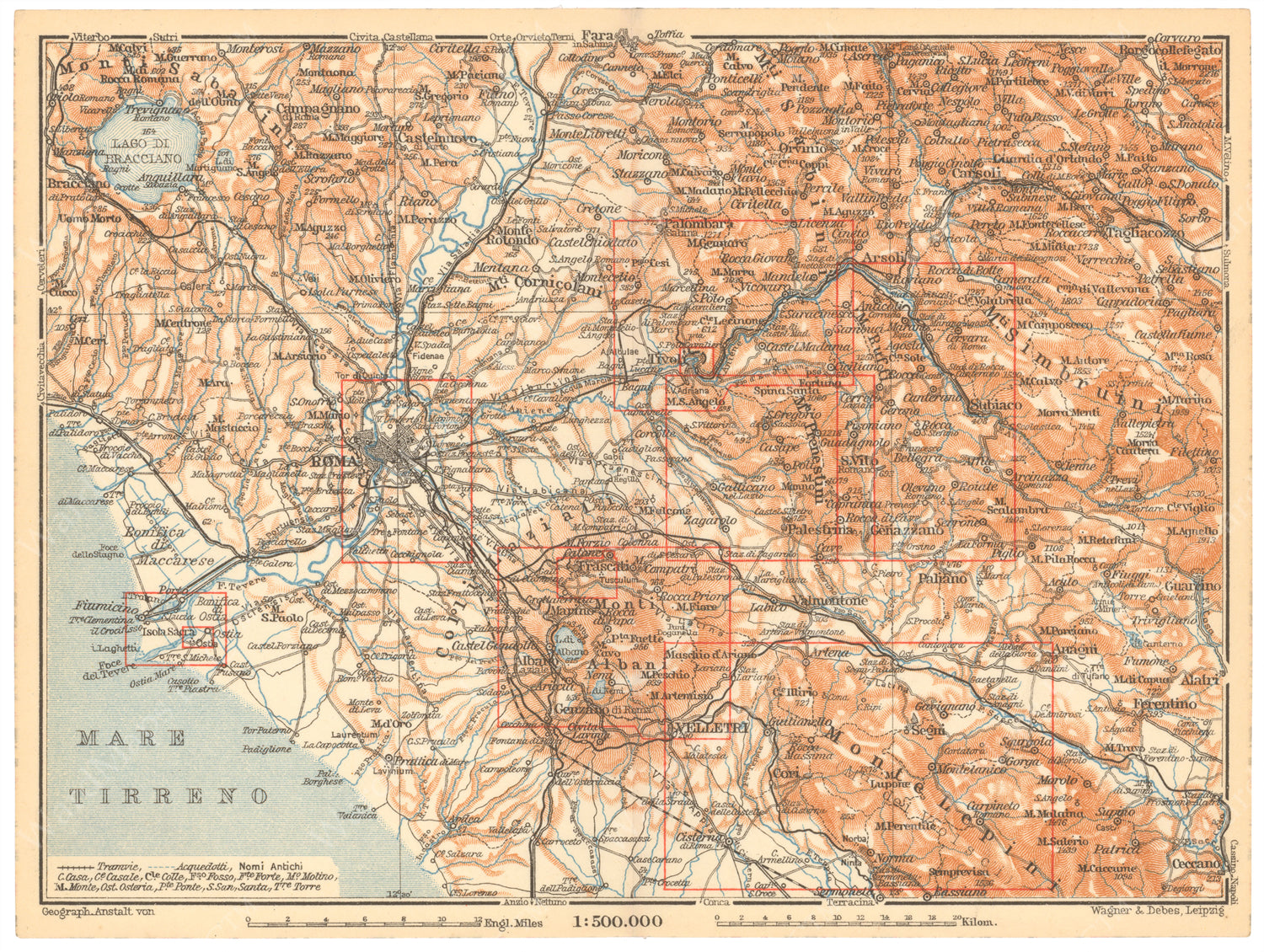 Rome Region, Italy 1909 – WardMaps LLC