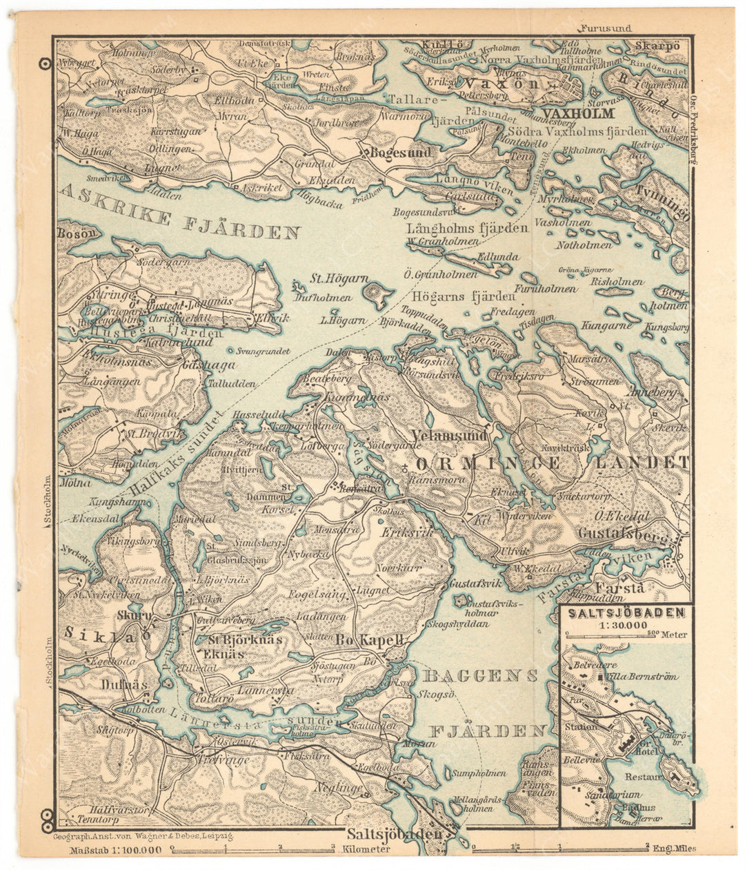 Saltsjobaden and Vaxholm Region, Sweden 1898