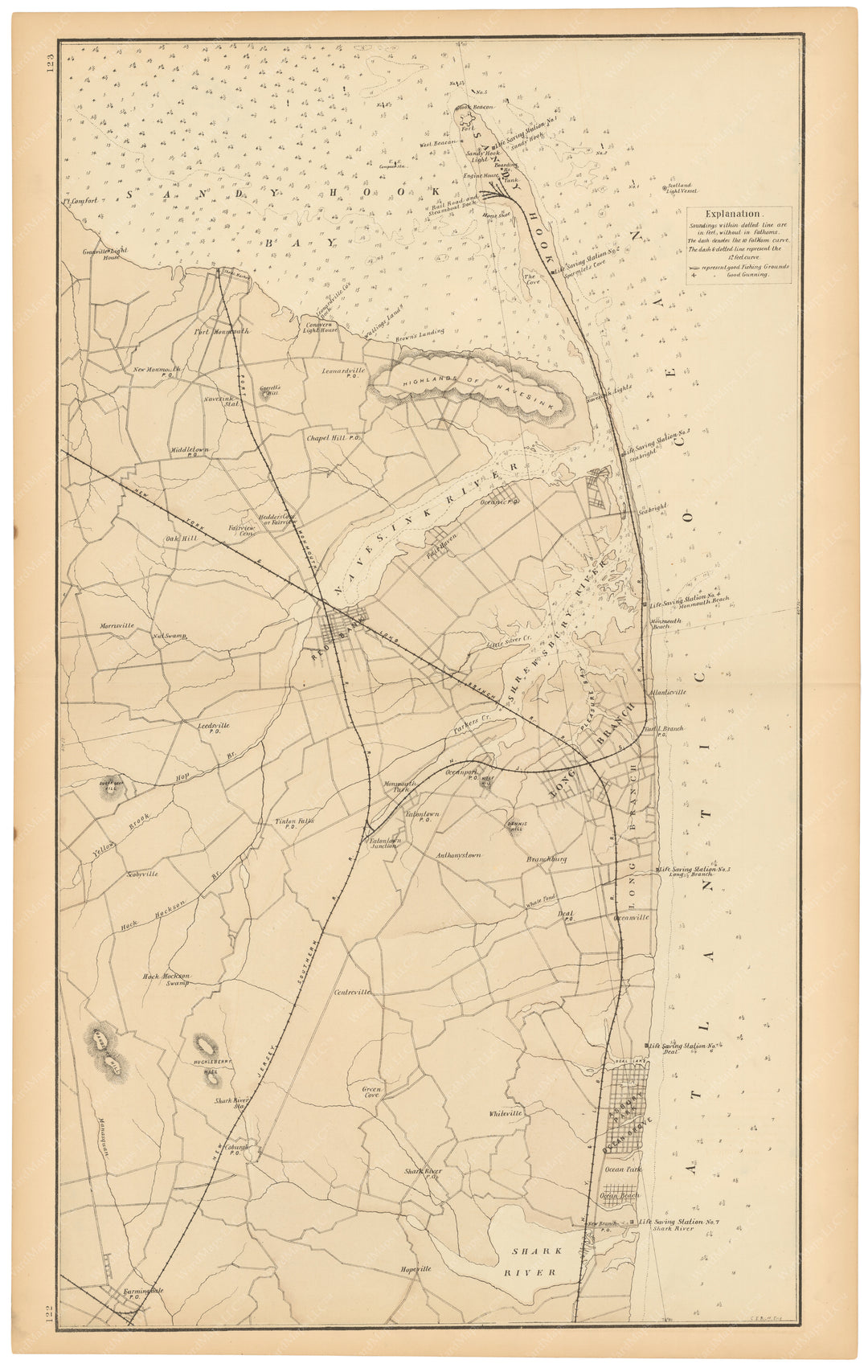 New Jersey Coast, Sandy Hook to Farmingdale 1878