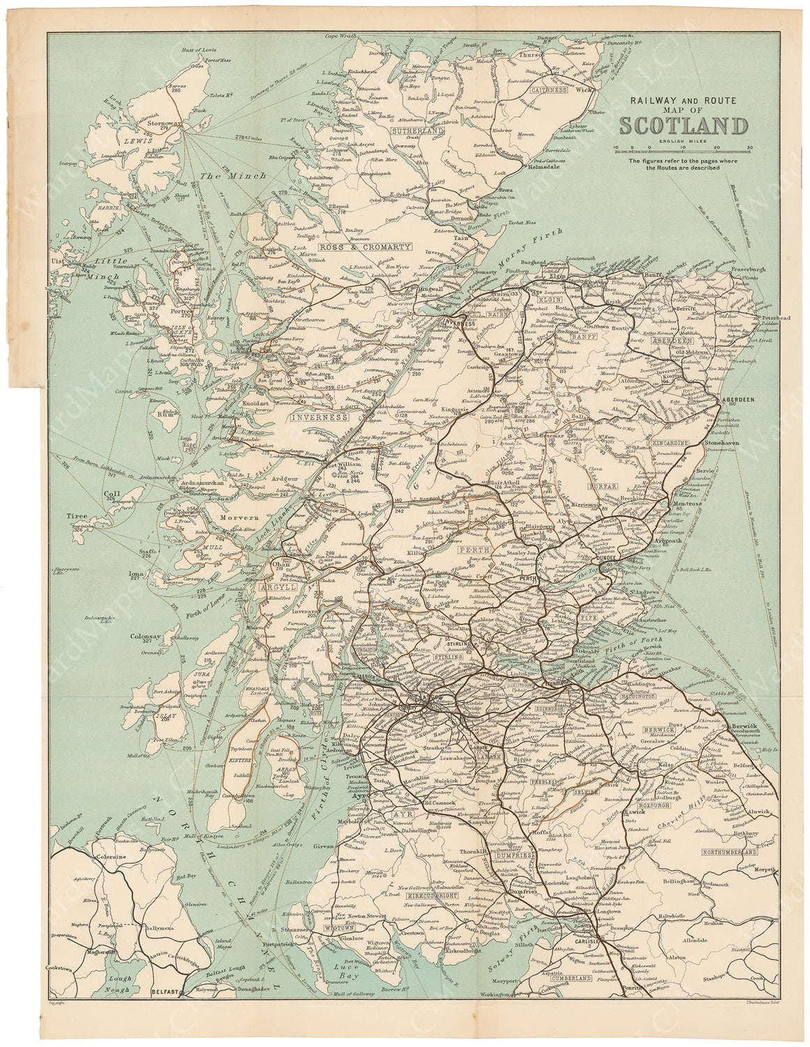 Scotland Map Loco Scotland (Railway and Route Map) 1908 – WardMaps LLC