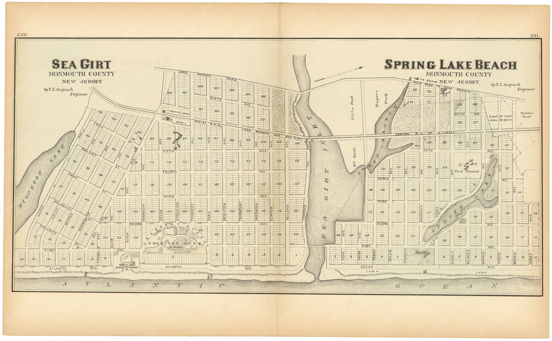 Sea Girt and Spring Lake Beach, New Jersey 1878