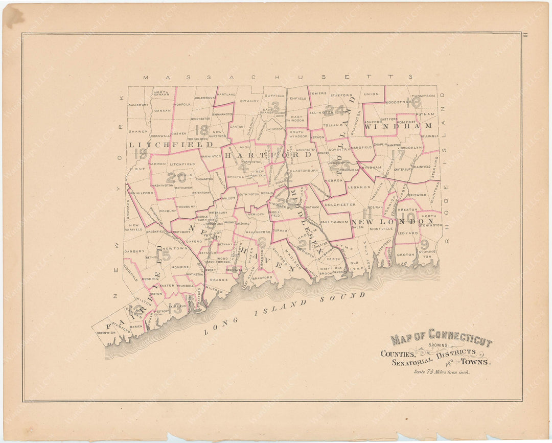 Connecticut Senatorial Districts 1893