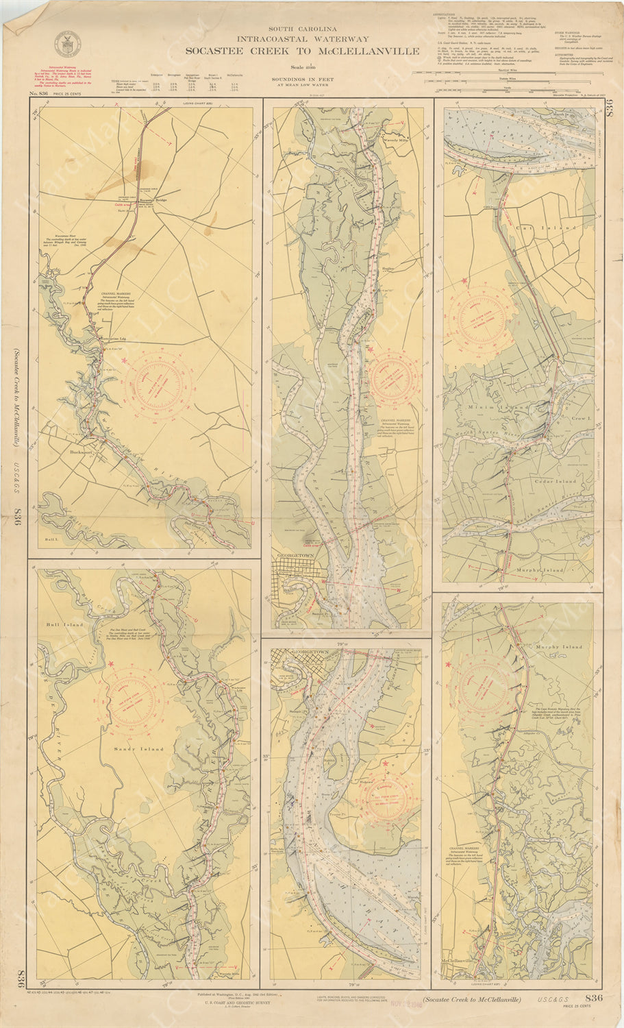 USC&GS South Carolina - Intracoastal Waterway: Socastee Creek to McClellanville 1948