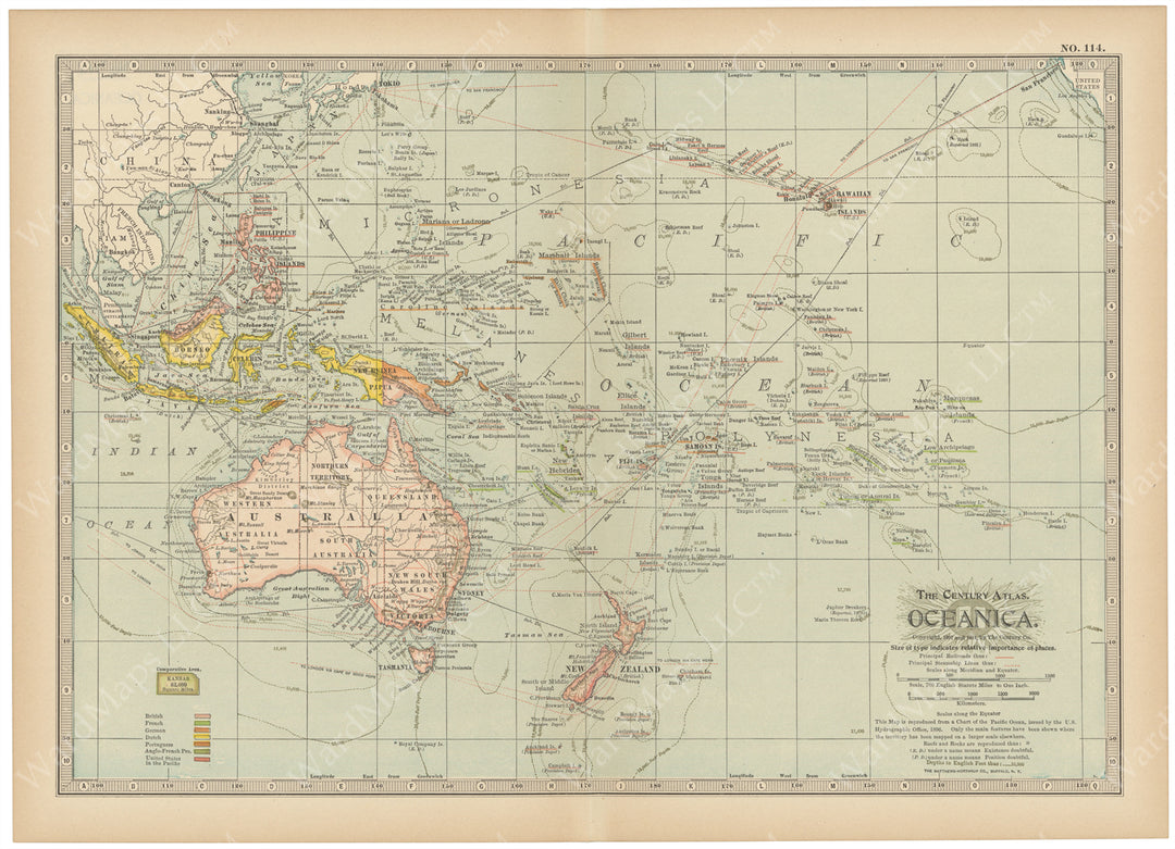 Oceania and South Pacific 1914 – WardMaps LLC