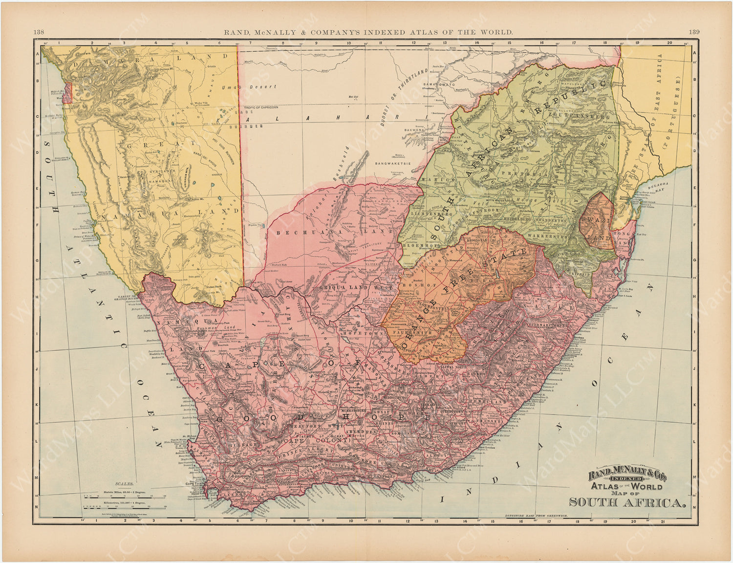 South Africa 1892 WardMaps LLC
