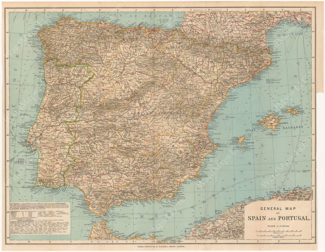 Spain and Portugal 1913