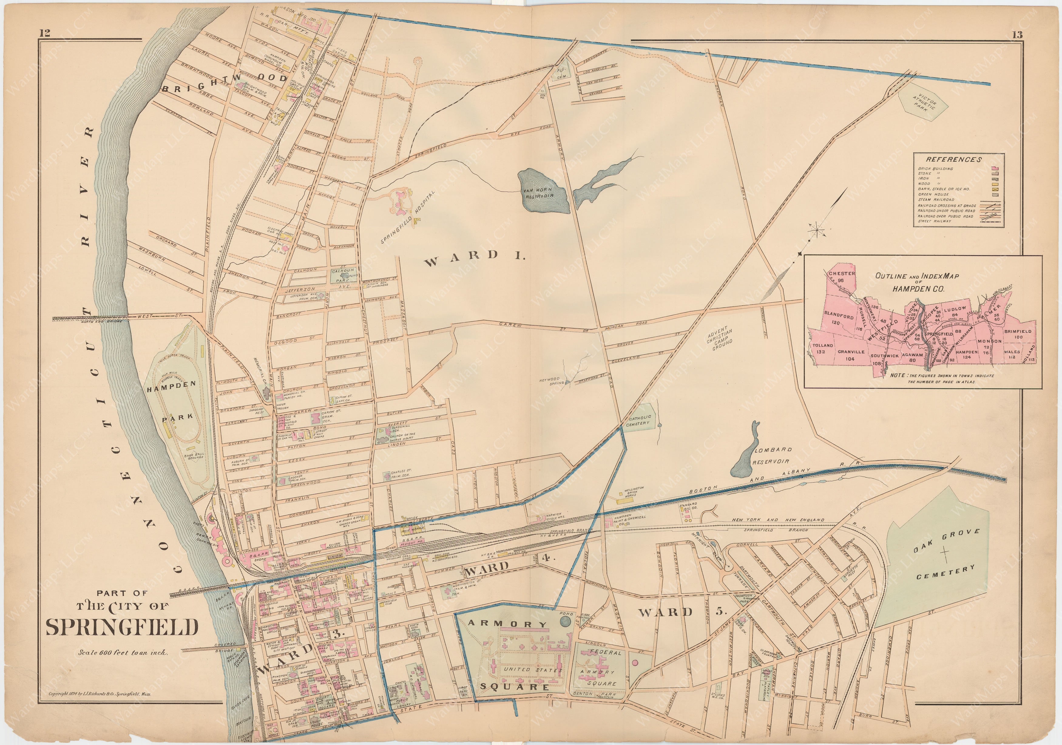 Springfield, Massachusetts 1894 – WardMaps LLC