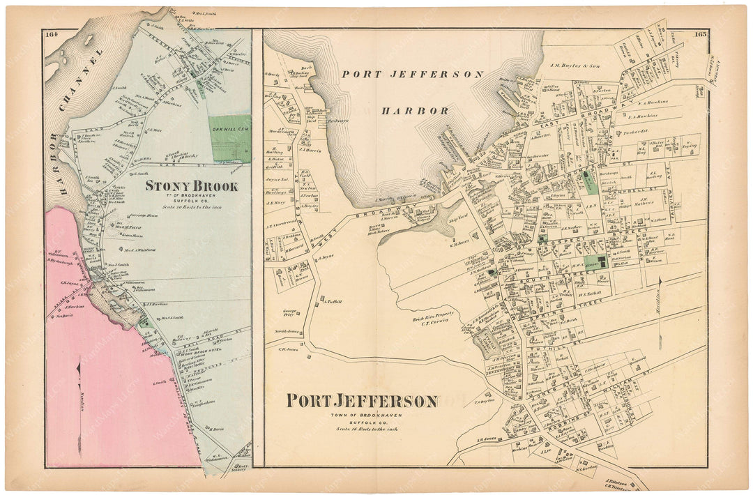 Brookhaven: Port Jefferson and Stony Brook, New York 1873