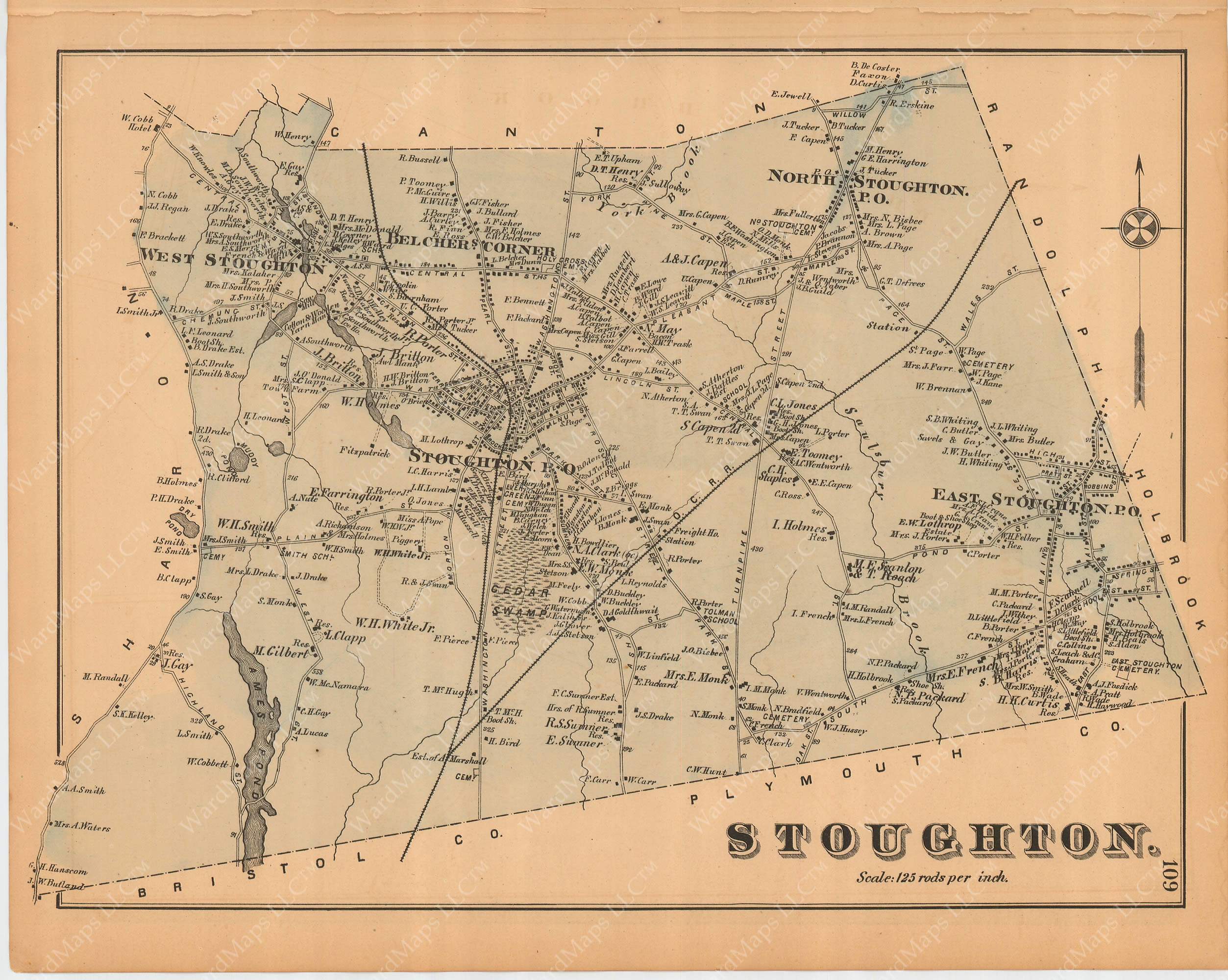 Stoughton, Massachusetts 1876 WardMaps LLC