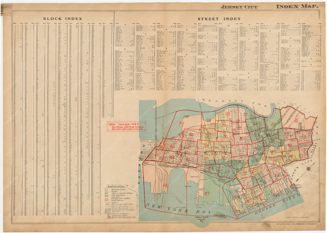 Jersey City, New Jersey 1928 Street Index