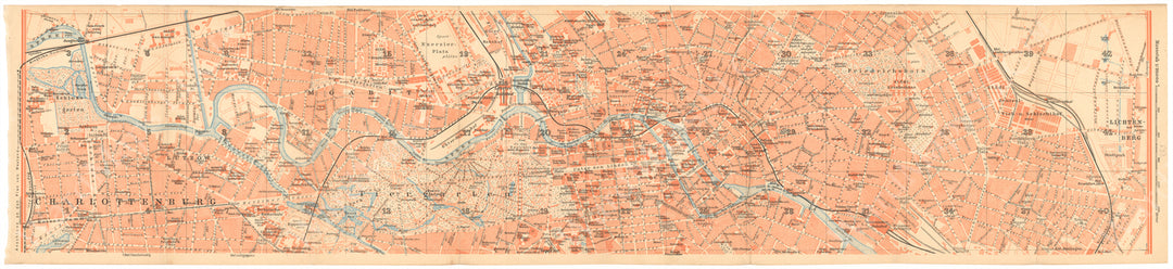 Berlin, Germany 1923: Strip Map 2 of 3 (Middle)