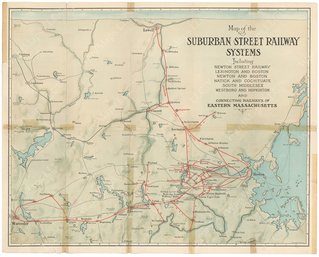 Boston, Massachusetts Northwest Suburban Street Railways 1907