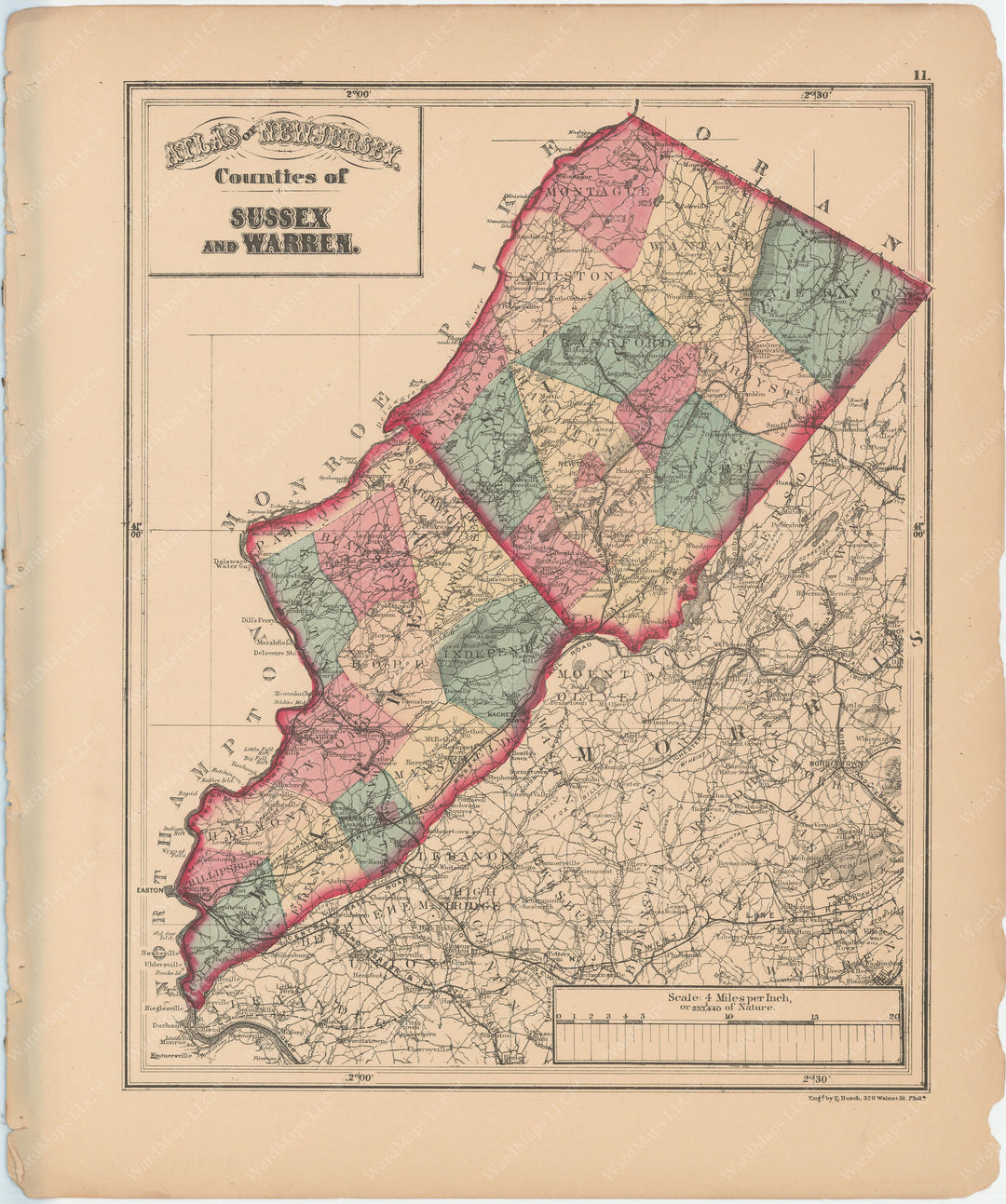 New Jersey and Hudson County 1873: Sussex and Warren Counties