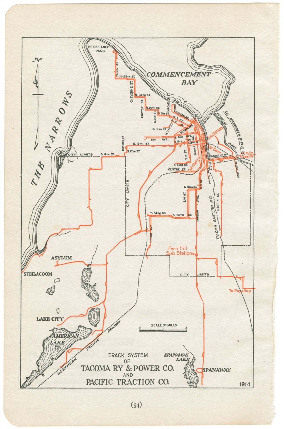 Tacoma, Washington 1914: Streetcar Lines