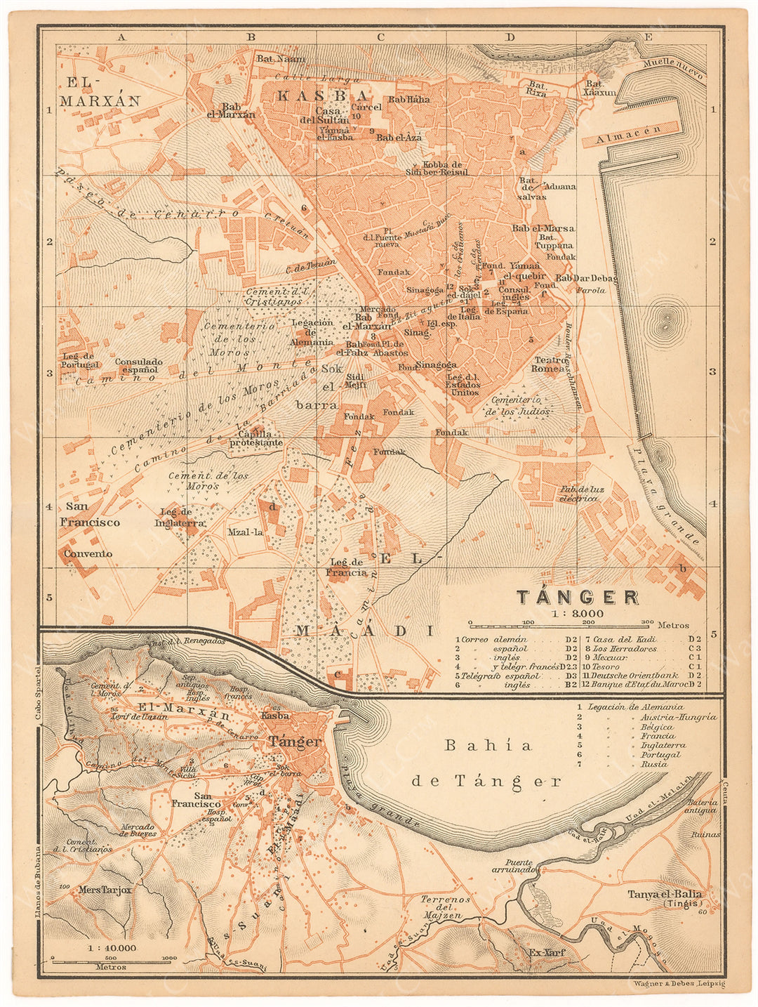 Tangier Map Tangier, Morocco 1911 – WardMaps LLC