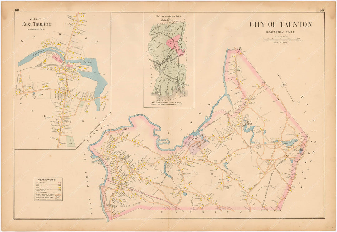 Taunton, Massachusetts 1895: Eastern Part