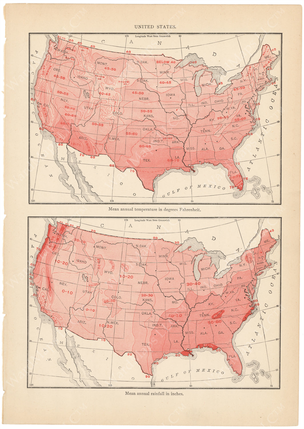 United States 1899: Temperature and Rainfall